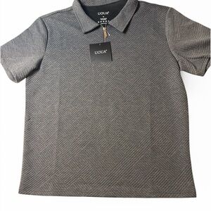 NWT Men's UOUA Grey Zipper Polo SS Golf Shirt Size XL (KB1)